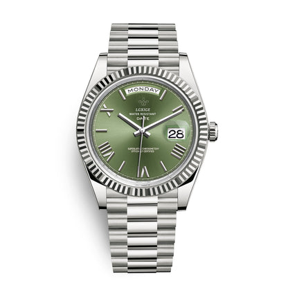 Automatische Herrenarmbanduhr mit Tages- und Datumsanzeige – Zeitlos und Elegant