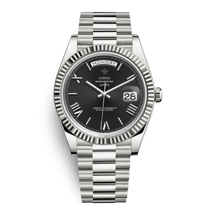 Automatische Herrenarmbanduhr mit Tages- und Datumsanzeige – Zeitlos und Elegant