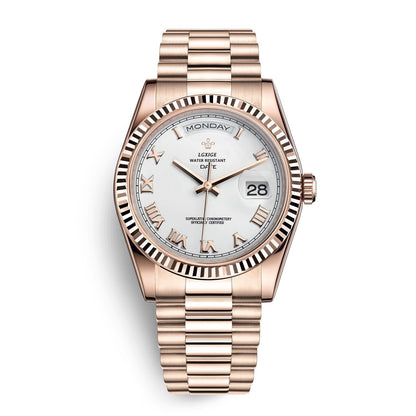 Automatische Herrenarmbanduhr mit Tages- und Datumsanzeige – Zeitlos und Elegant