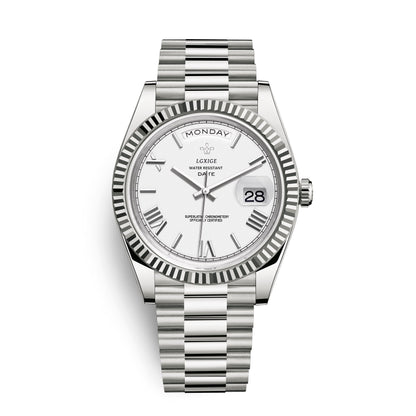 Automatische Herrenarmbanduhr mit Tages- und Datumsanzeige – Zeitlos und Elegant