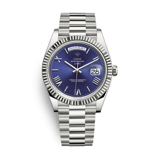 Automatische Herrenarmbanduhr mit Tages- und Datumsanzeige – Zeitlos und Elegant