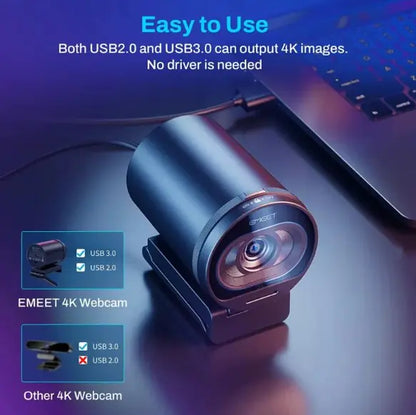 Kristallklare 4K HD Webcam – Professionelle Streaming-Qualität