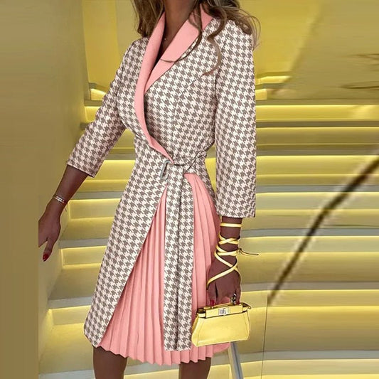 Sophie Blazer Kleid für Damen – Elegantes Kleid mit Hahnentrittmuster